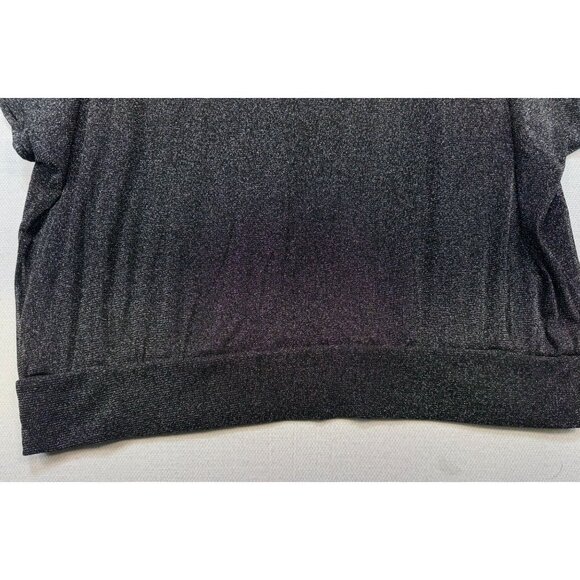 Lane Bryant Womens Metallic Knit Going Out Top Size 18/20 Black Gold Sheer - Picture 8 of 9